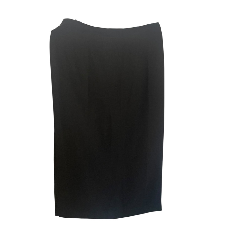 Rena Rowan Black Pencil Skirt Size 16W Career Office Stretch Lined Split Back